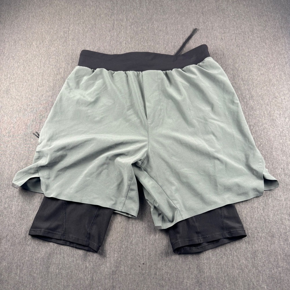 Lululemon Mens Surge Short 6 Lined Sage Green Black XS Running Training 0468